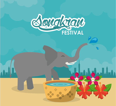 Songkran festival design icon vector illustration graphic designのイラスト素材