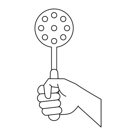 Hand with skimmer utensil icon vector illustration graphic designのイラスト素材