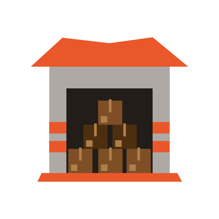 Warehouse with boxes icon vector illustration graphic designのイラスト素材
