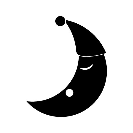 Moon sleeping cartoon icon vector illustration graphic designのイラスト素材