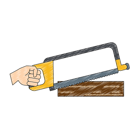 Hand holding hacksaw icon vector illustration graphic designのイラスト素材