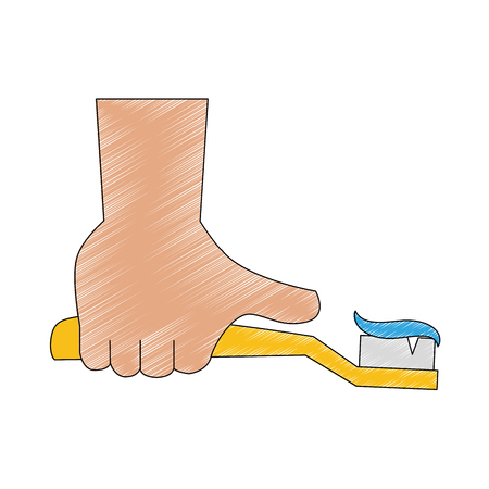 Hand with toothbrush icon vector illustration graphic designのイラスト素材