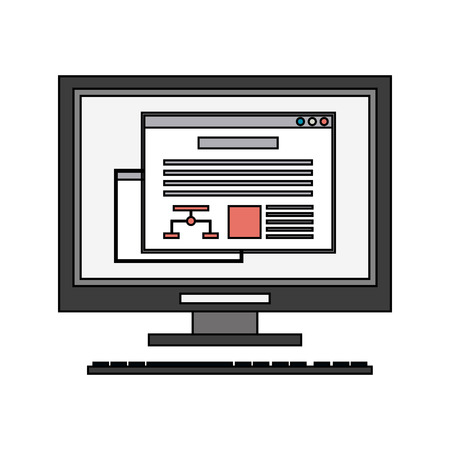 Computer screen on icon vector illustration graphic designのイラスト素材