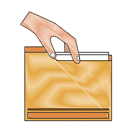 Hand holding Folder database symbol icon vector illustration graphic designのイラスト素材