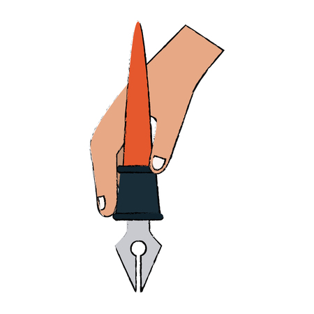 Hand with fountain pen icon vector illustration graphic designのイラスト素材