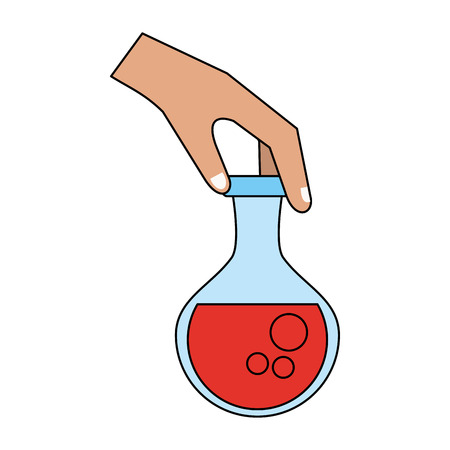 Hand holding lab flask icon vector illustration graphic designのイラスト素材