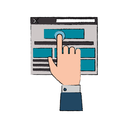 Hand touching screen icon vector illustration graphic designのイラスト素材