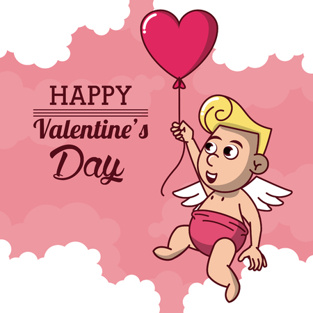 Happy valentines day card icon vector illustration graphic designのイラスト素材