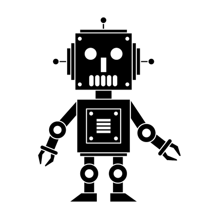 Robot funny cartoon icon vector illustration graphic designのイラスト素材