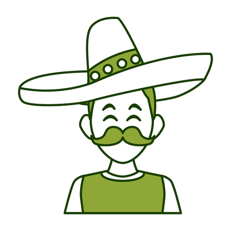 Mexican with hat icon vector illustration graphic designのイラスト素材