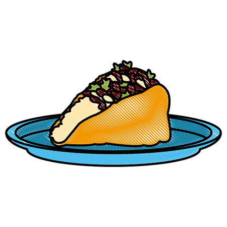 Taco mexican food icon vector illustration graphic designのイラスト素材
