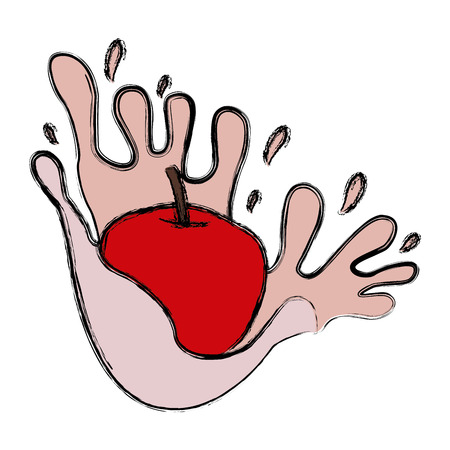 Apple milk splash icon vector illustration graphic designのイラスト素材