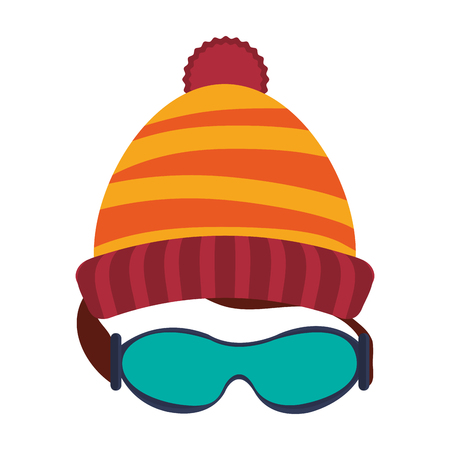 Winter hat and googles icon vector illustration graphic designのイラスト素材
