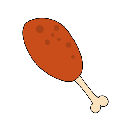 Fried chicken thigh icon vector illustration graphic design.のイラスト素材