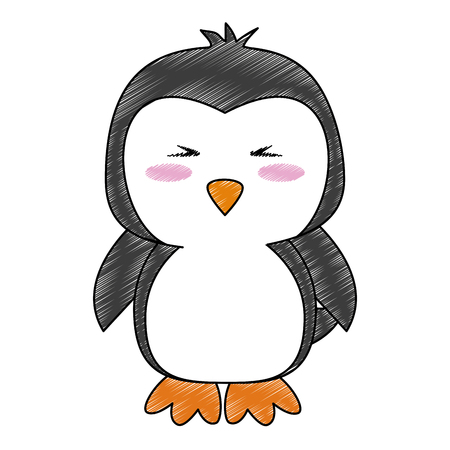 Cute penguin cartoon icon vector illustration graphic designのイラスト素材