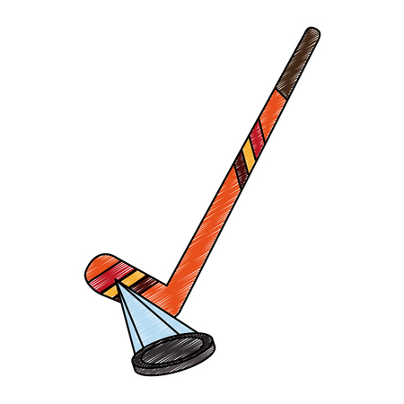 Hockey stick and puck icon vector illustration graphic designのイラスト素材