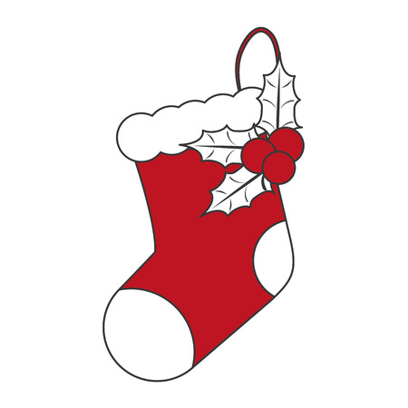 Ilustración de Christmas decorative sock icon vector illustration graphic design - Imagen libre de derechos