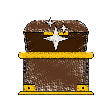 Videogame wooden box cartoon icon vector illustration graphic designのイラスト素材