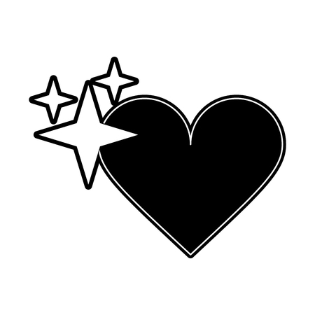 Heart with star pixelated videogame icon vector illustration graphic designのイラスト素材