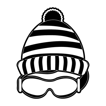 Beanie hat and goggles icon vector illustration graphic designのイラスト素材