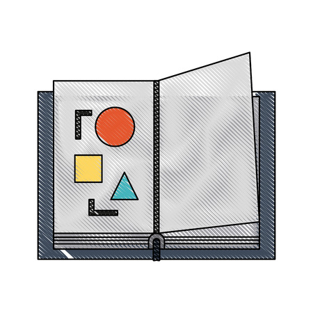 open book with basic shapes icon image vector illustration designのイラスト素材
