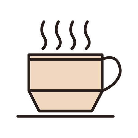 Coffee mug symbol line icon vector illustration graphicのイラスト素材