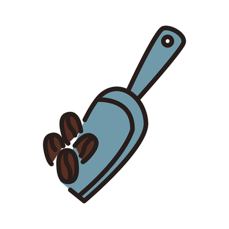 Coffee beans with shovel line icon vector illustration graphic designのイラスト素材