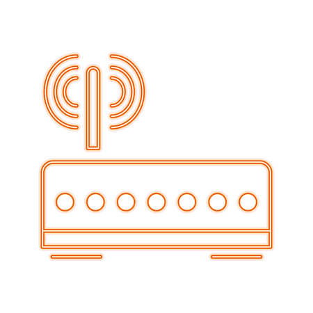 Wifi router symbol line icon vector illustration graphicのイラスト素材