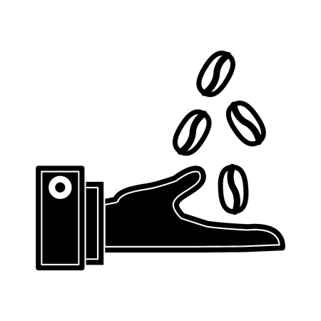 Hand with coffee beans icon vector illustration graphic designのイラスト素材