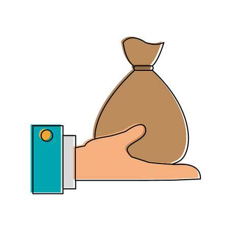 Hand with money bag icon vector illustration graphic designのイラスト素材