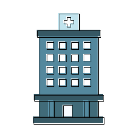 Hospital building symbol icon vector illustration graphic designのイラスト素材