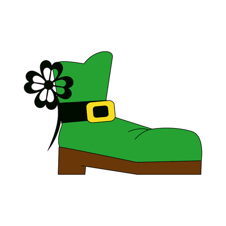 Elf boot symbol icon with clover leaf design, vector illustration, graphic designのイラスト素材