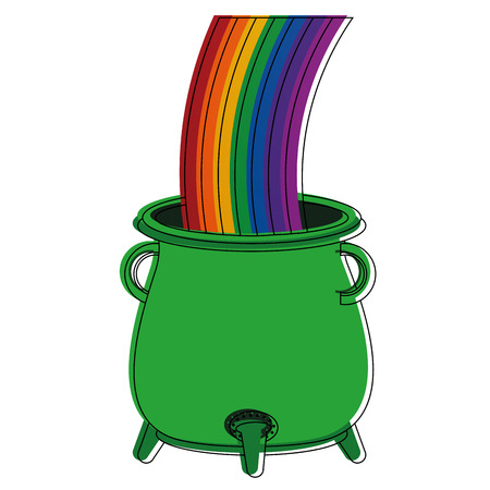 Pot with rainbow icon, vector illustration, graphic designのイラスト素材