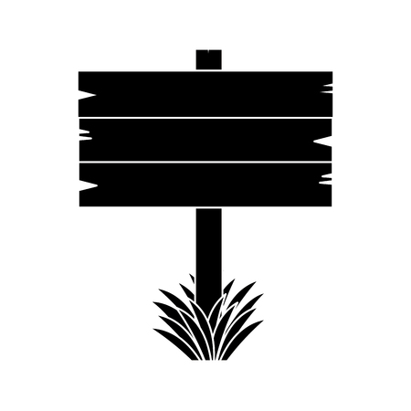 Wooden signpost in blank icon vector illustration graphic designのイラスト素材