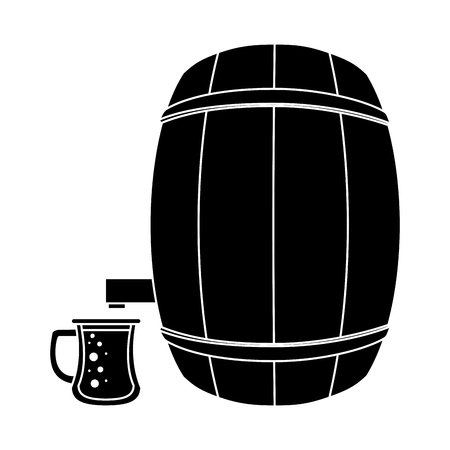 Beer wooden barrel icon vector illustration graphic designのイラスト素材