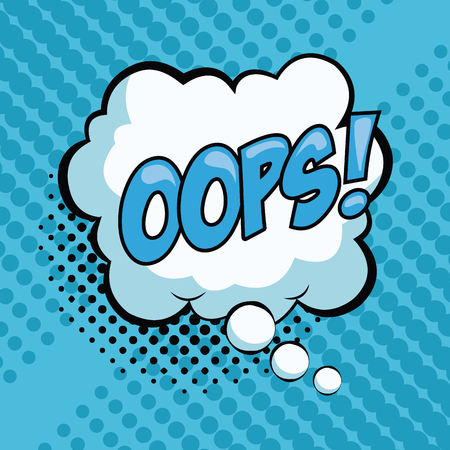 Oops pop art advert colorful vector illustration graphic design speech bubbleのイラスト素材