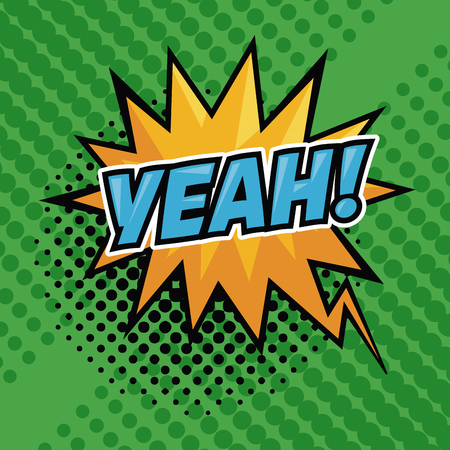 Yeah pop art bubble colorful vector illustration graphic design speech bubbleのイラスト素材