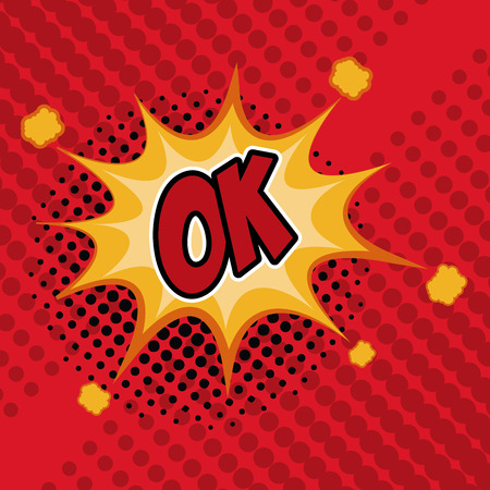 Ok pop art colorful vector illustration graphic design speech bubbleのイラスト素材