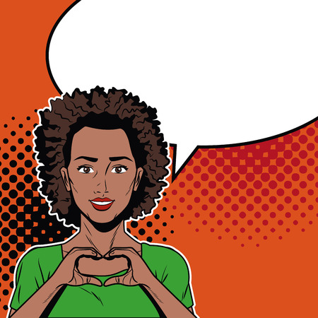 Woman with speakbox pop art cartoon colorful vector illustration graphic design young and beauty girl with speech bubble, vibrant colorsのイラスト素材