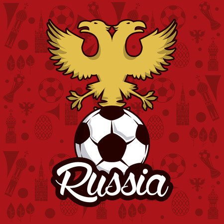 Russia 2018 world soccer icon vector illustration graphic design.のイラスト素材