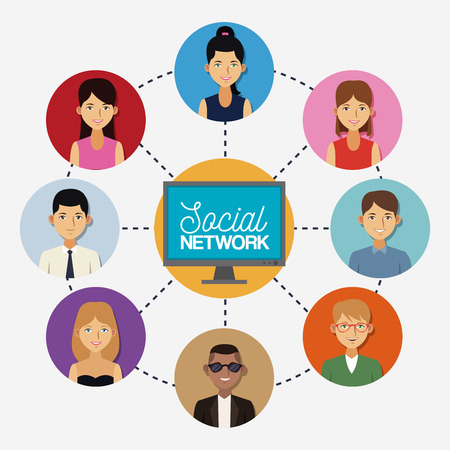 Social network and media vector illustration graphic designのイラスト素材