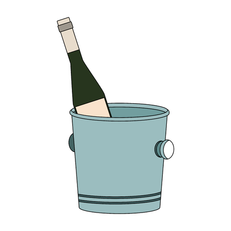 Champagne on ice bucket icon vector illustration graphic designのイラスト素材