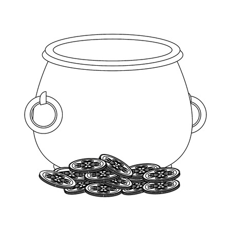 Pot with coins icon vector illustration graphic designのイラスト素材