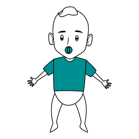 Cute baby cartoon icon vector illustration graphic designのイラスト素材