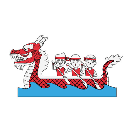 Chinese people on dragon boat icon vector illustration graphic designのイラスト素材