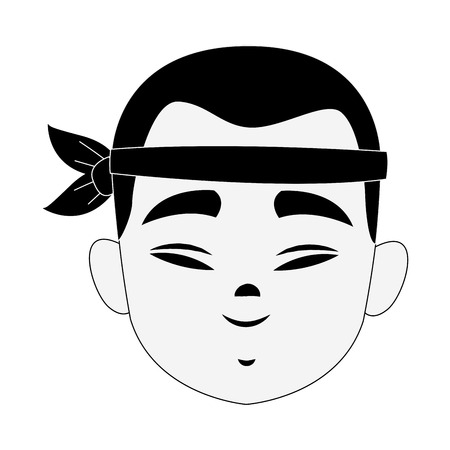 Funny chinese man face icon vector illustration graphic designのイラスト素材
