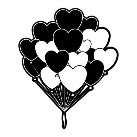Balloons heart shaped vector illustrationのイラスト素材