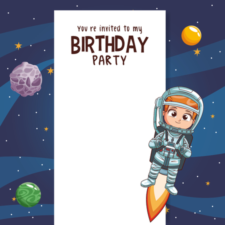 Kids birthday party card invitation vector illustration graphic designのイラスト素材