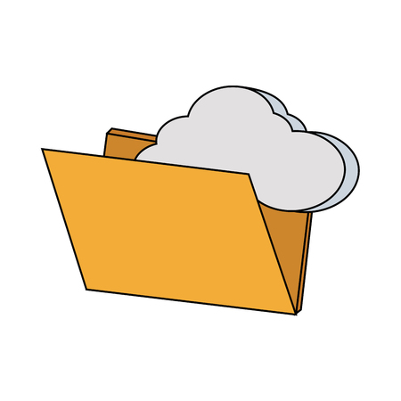 file folder with cloud storage icon image vector illustration design のイラスト素材