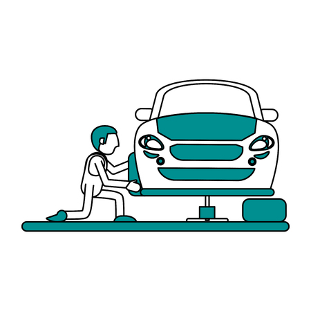 Mechanic worker cartoon icon vector illustration graphic designのイラスト素材